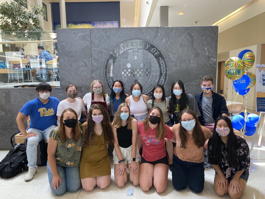 Kappa Psi Pharmaceutical Fraternity Group photo in Salk hall