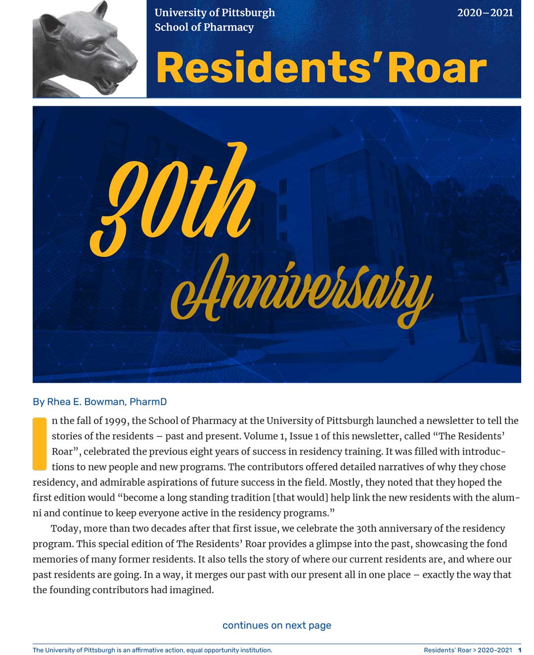 Resident's Roar 30th Anniversary Edition Title Page