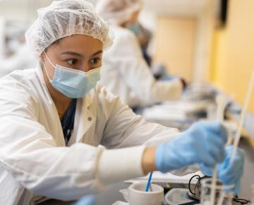 Student in a lab